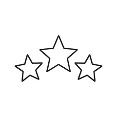 Obraz premium Three star rating icon for product review customer feedback and quality evaluation representing an average or moderate satisfaction level
