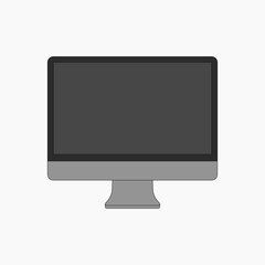 Computer desktop, flat digital device collage element vector