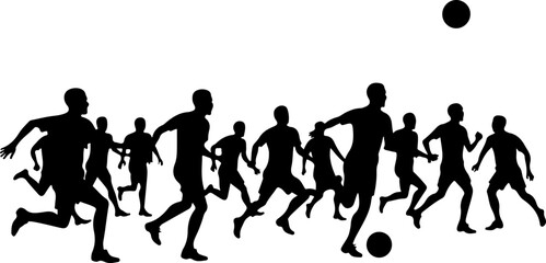 American Football Silhouette Bundle &ndash; Team Celebration and Action Poses