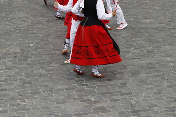 Basque dance folk performance in an outdoor festival