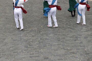 Basque folk dance festival in the street