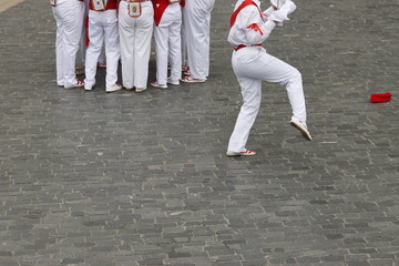 Young men in traditional Basque folk dance costume