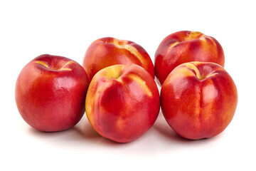 Nectarines, Fresh Fruit, isolated on white background