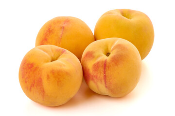 Peaches, Group of Fresh Fruit, isolated on white background