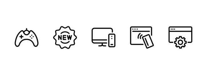 Digital Entertainment and Online Services Outline Icons