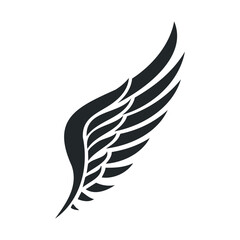 Obraz premium Elegant black wing graphic with distinct feather design