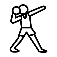 Shot Put Vector Line Icon Design