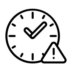 Overdue Clock Vector Line Icon Design