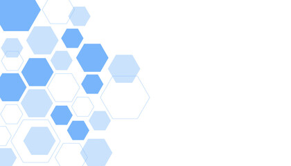 Abstract blue hexagon shape for frame illustration design
