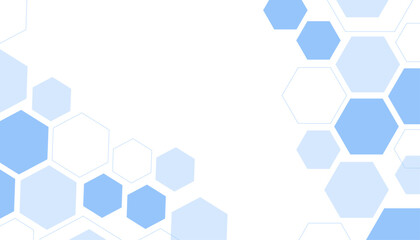 Abstract blue hexagon shape for frame illustration design