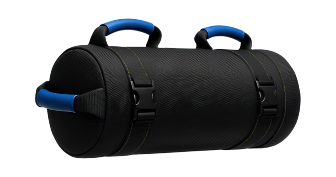 Heavy-duty canvas sandbag with reinforced seams for strength conditioning