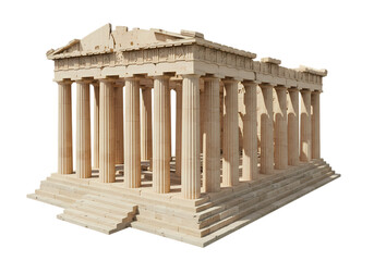 Obraz premium Architectural Marvel A Meticulously Crafted Wooden Model of the Parthenon Showcasing the Grandeur of Classical Greek Design and Construction