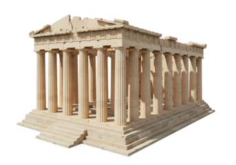 Architectural Marvel A Meticulously Crafted Wooden Model of the Parthenon Showcasing the Grandeur of Classical Greek Design and Construction