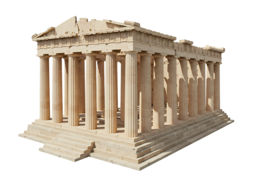 Architectural Marvel A Meticulously Crafted Wooden Model of the Parthenon Showcasing the Grandeur of Classical Greek Design and Construction