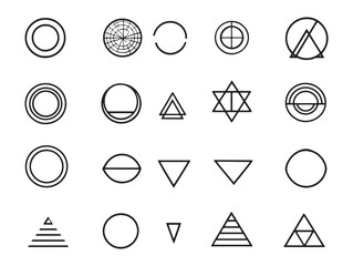 Text in Circles Minimalist Line Art