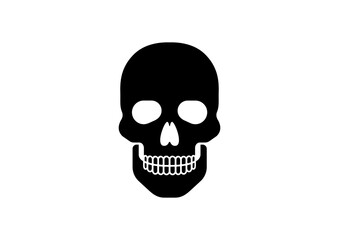 Bold Black Front-Facing Skull Icon, Best-Selling Graphic Asset for Gaming, Horror, and Creative Digital Artworks
