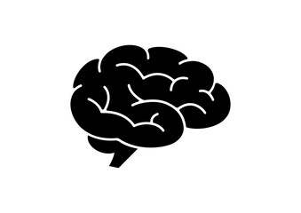 Stylish Black Brain Silhouette Icon, Top-Selling Graphic Resource for Education, Technology, and Creative Design Projects