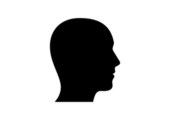 Elegant Black Human Head Profile Silhouette, Popular Graphic Resource for Branding, Portraits, and Artistic Projects