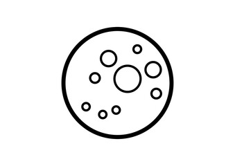 Black Moon with Craters Icon for Lunar and Space Graphic Design Elements