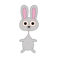 Funny bunny vector illustration. Fun bunny isolated transparent background. Perfect for kids art, child sticker, nursery poster cover and children t-shirt print. EPS 10