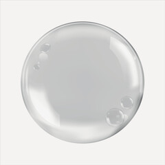 Translucent glossy soap bubble vector