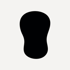Abstract black shape on white vector