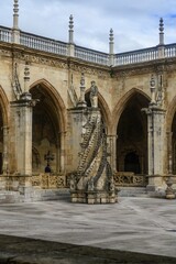 Leon Cathedral - Gothic courtyard with detailed pinnacle and stone arches