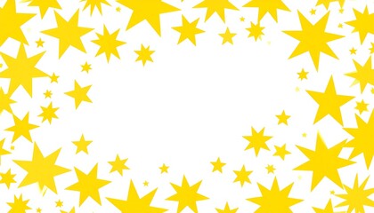 Yellow star border on white background