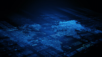 Digital data analysis and data mining digital interface with abstract information, numbers, Technology cyberspace, and big data background 3d rendering