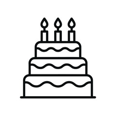 birthday cake with candles. vector illustration. 