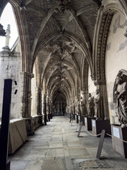 Cloister gallery with apostles and star vault in Leon Cathedral
