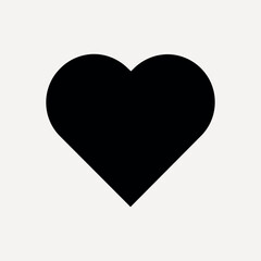 Bold black heart illustration, Valentine's Day vector