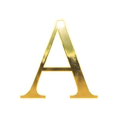 Shining golden uppercase alphabet 