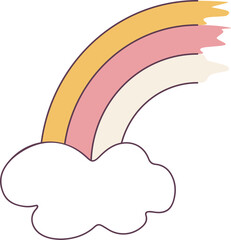 Fototapeta premium Half Rainbow with Cloud