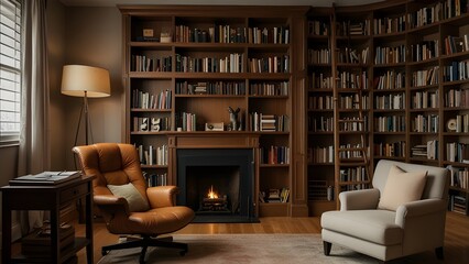 Modern library interior 