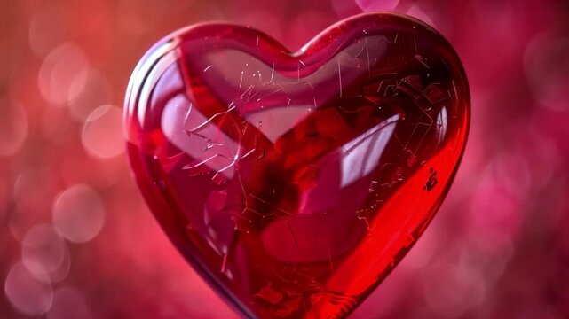 Romantic Heart: A vibrant, luminous, red heart radiates warmth and affection, symbolizing love, passion, and the depths of emotion. Ideal for conveying sentiments of affection, devotion.