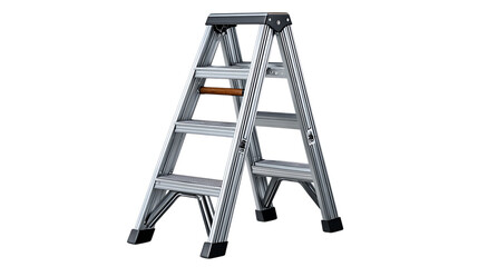 Silver a frame ladder isolated on transparent background