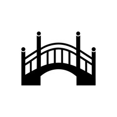 bridge silhouette icon vector  
