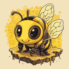 Adorable Honey Bee Mascot Vector Cartoon Character Design