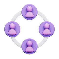 3D illustration of a teamwork circle With Transparent Background