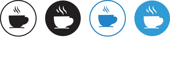 Black Coffee Cup Icons, coffee cup icon symbol, coffee mug icon on white background,
