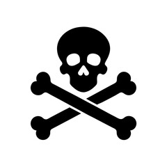 crossbones and skull death flat vector