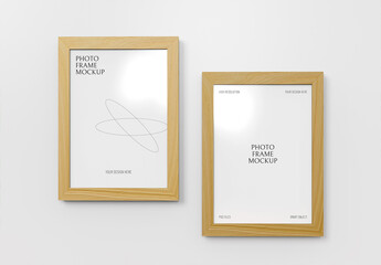 Two Wooden Photo Frame Mockup