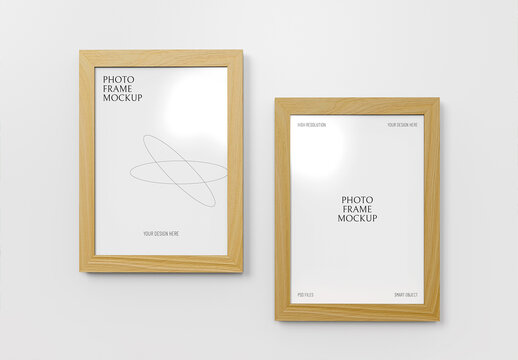Two Wooden Photo Frame Mockup