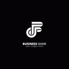 Modern Creative Letter DF, FD Logo, Bold Style Monogram Design.