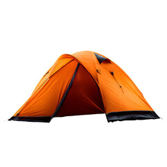 Bright Orange Camping Tent Isolated on White 