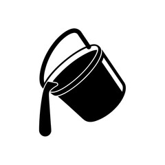 paint bucket pouring icon vector   