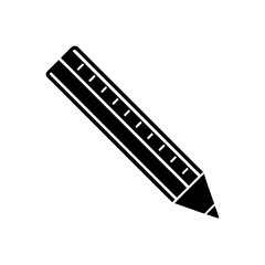 pencil with ruler icon vector  