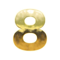 Shining golden numbers "8", alpha channel