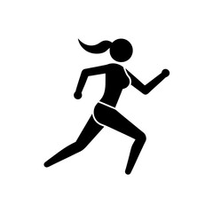 running biasness woman icon vector 